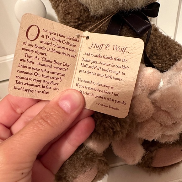 NWT, Boyds Bears, Classic Beary Tales, Huff P Wolf, Bacon, Porkchop, & Hamlette - Picture 6 of 7